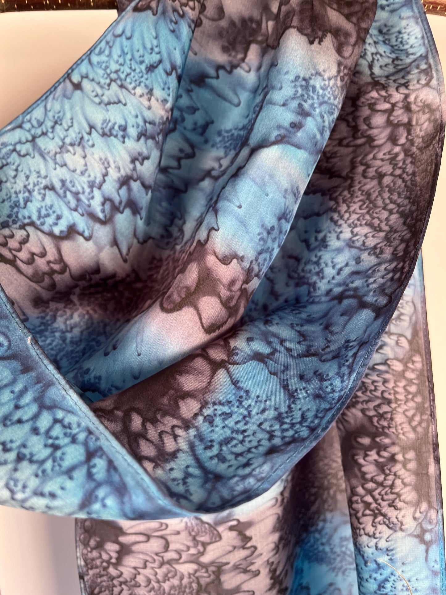 “Night Sky Mermaid" - Hand-dyed Silk Scarf - $115