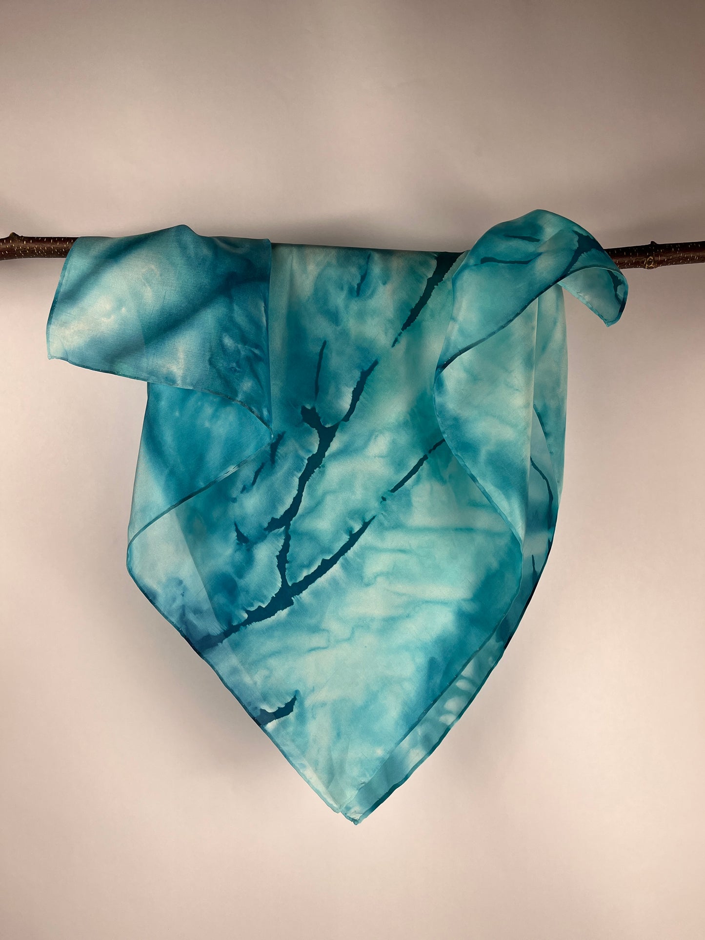 “Tranquil Waters” - Hand-dyed Silk Scarf - $75