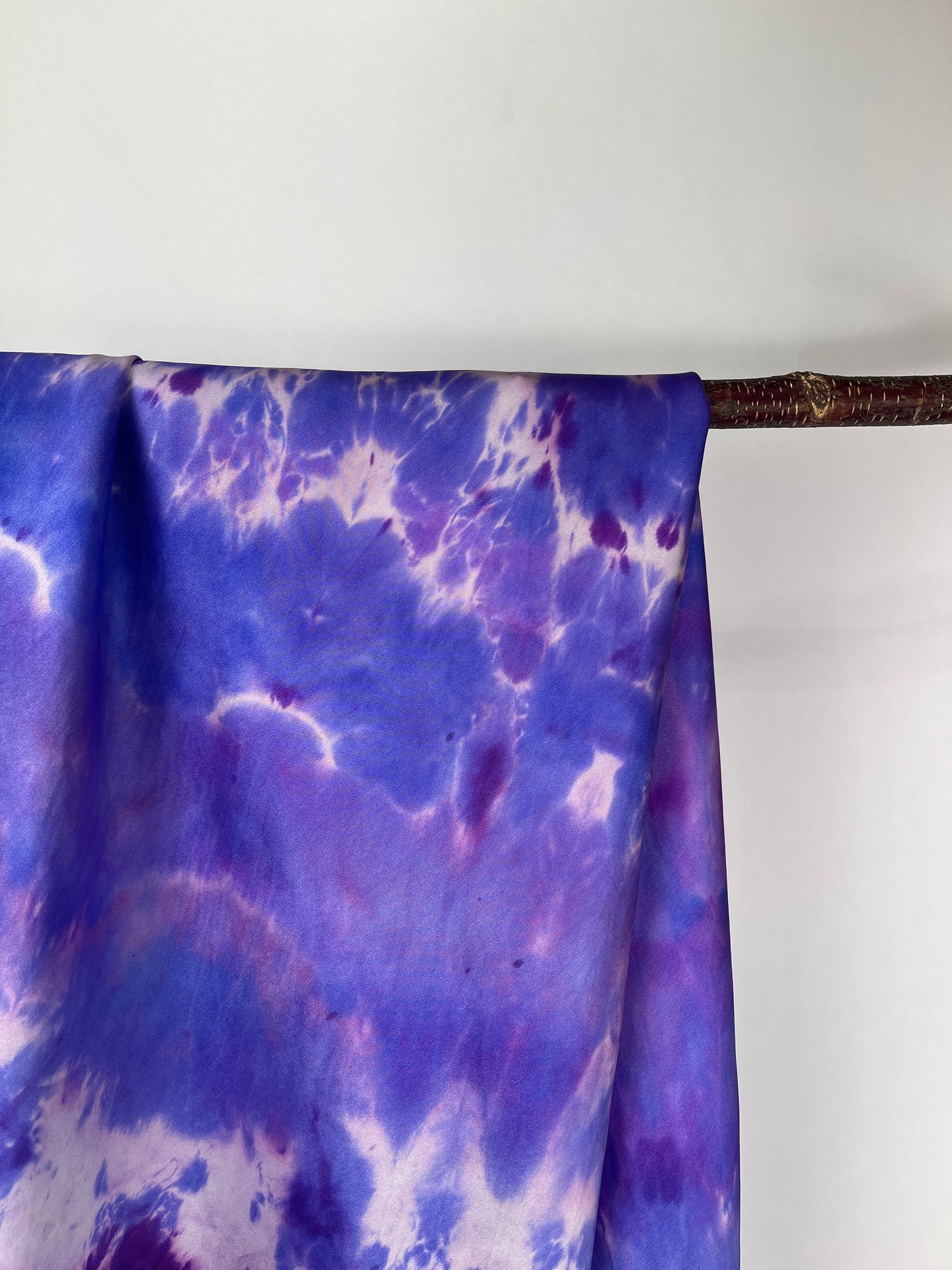 “Purple/Blue Square" - Hand-dyed Silk Scarf - $110.0