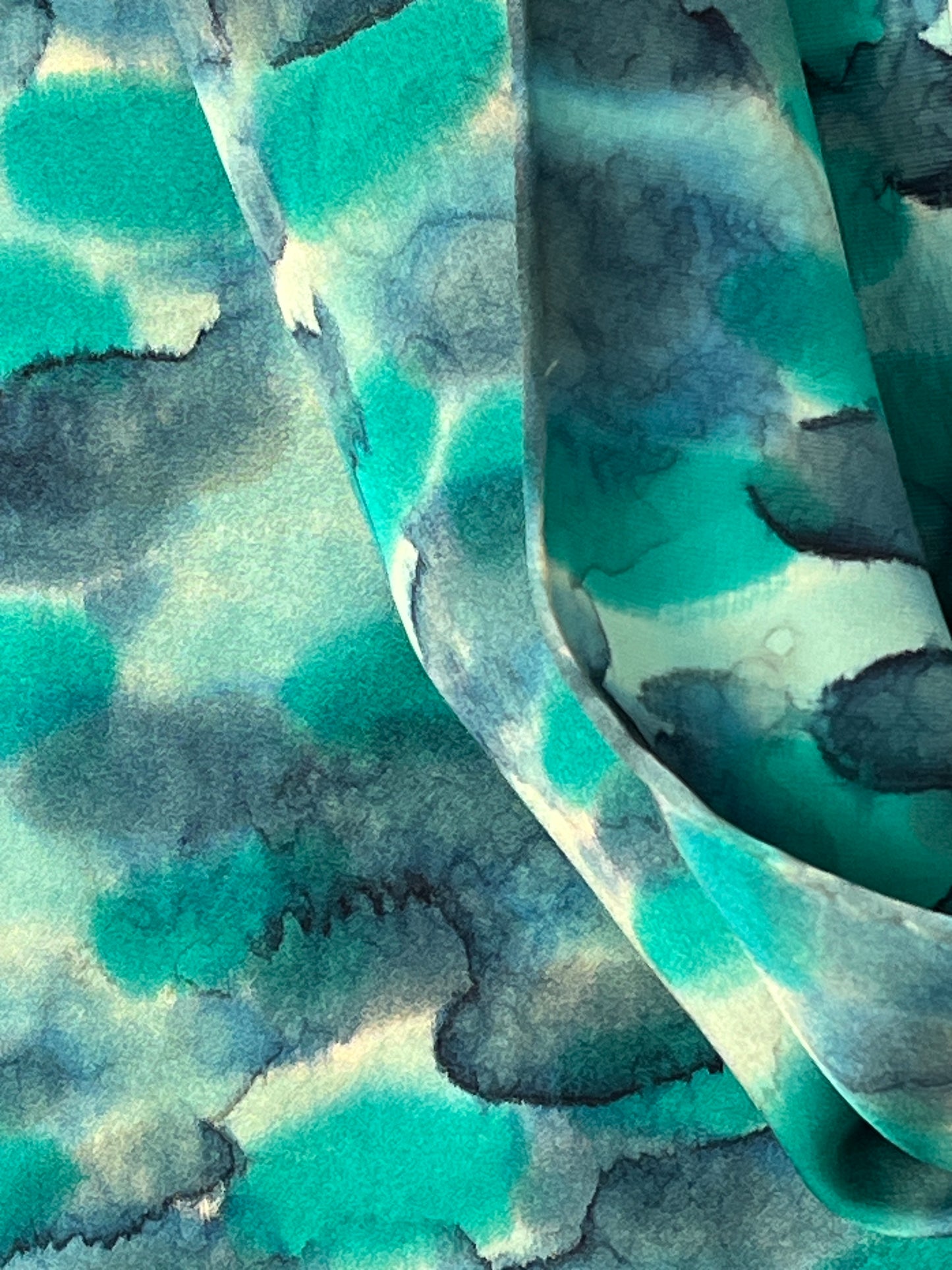 "Fanta-Sea" - Hand-dyed Silk Scarf - $90