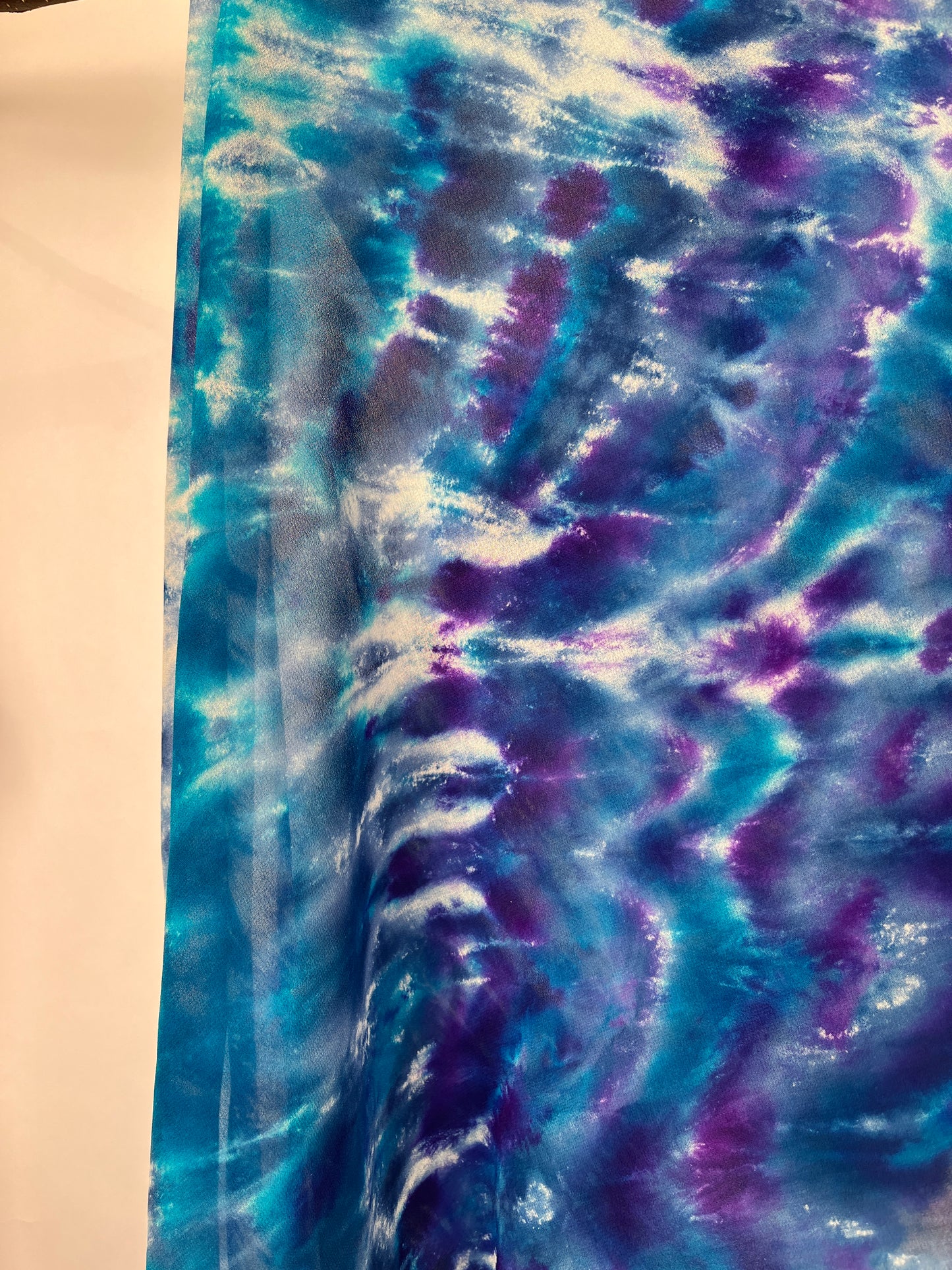 “Purple & Blue Fantasia” - Hand-dyed Silk Scarf - $125
