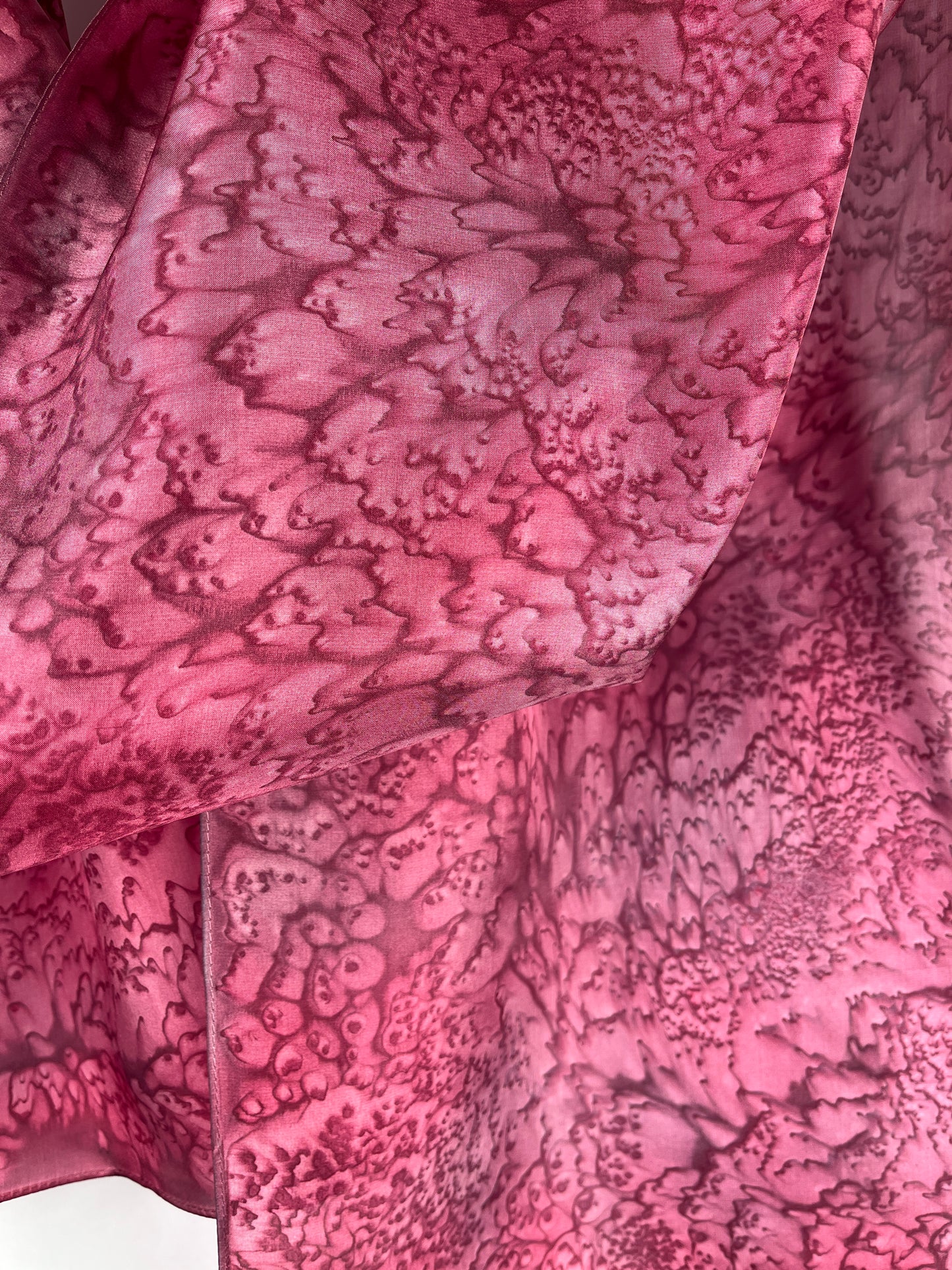 "Merlot Mermaid" - Hand-dyed Silk Scarf - $115
