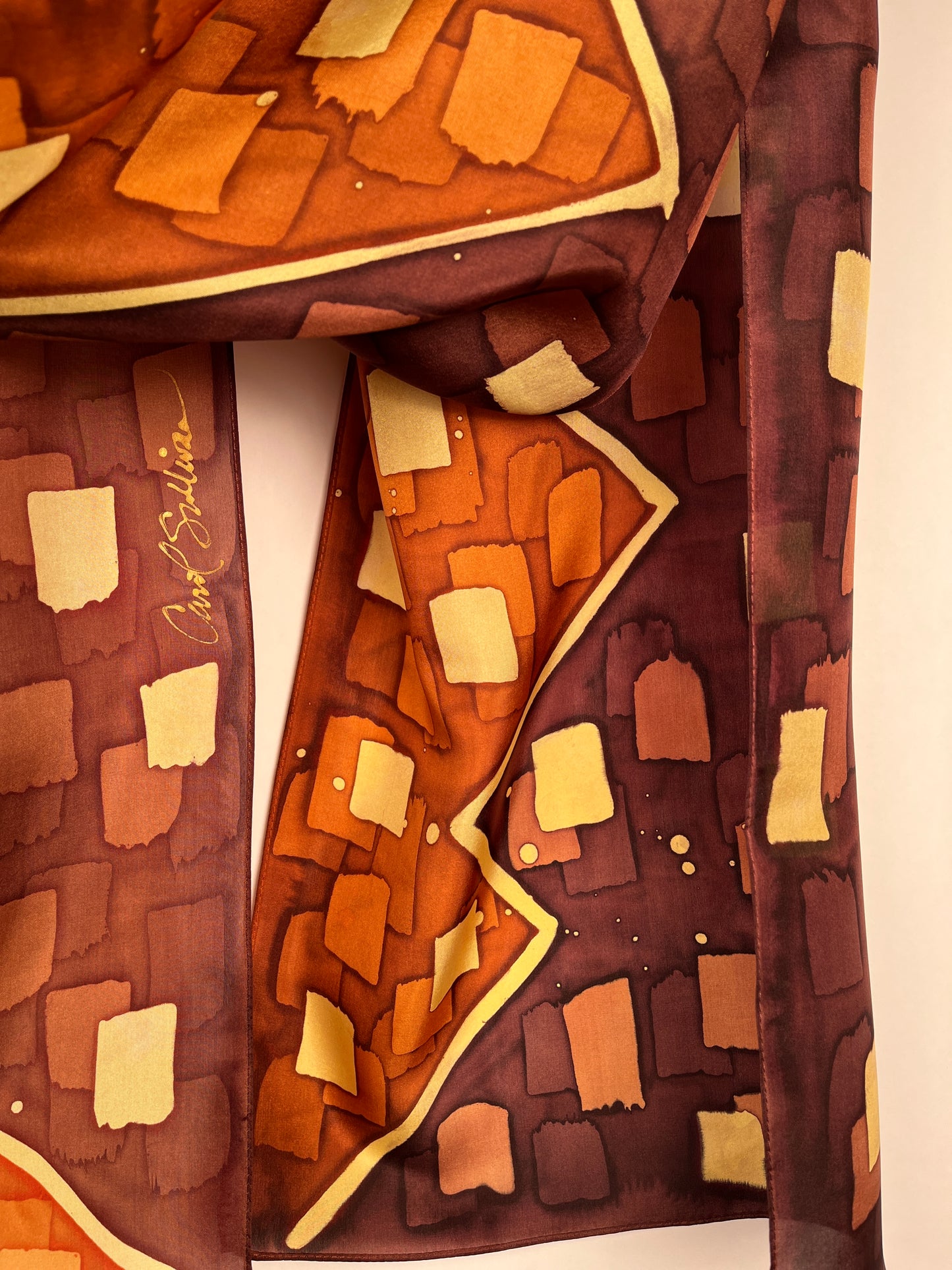 “Lucky Gold Strike” - Hand-dyed Silk Scarf - $130