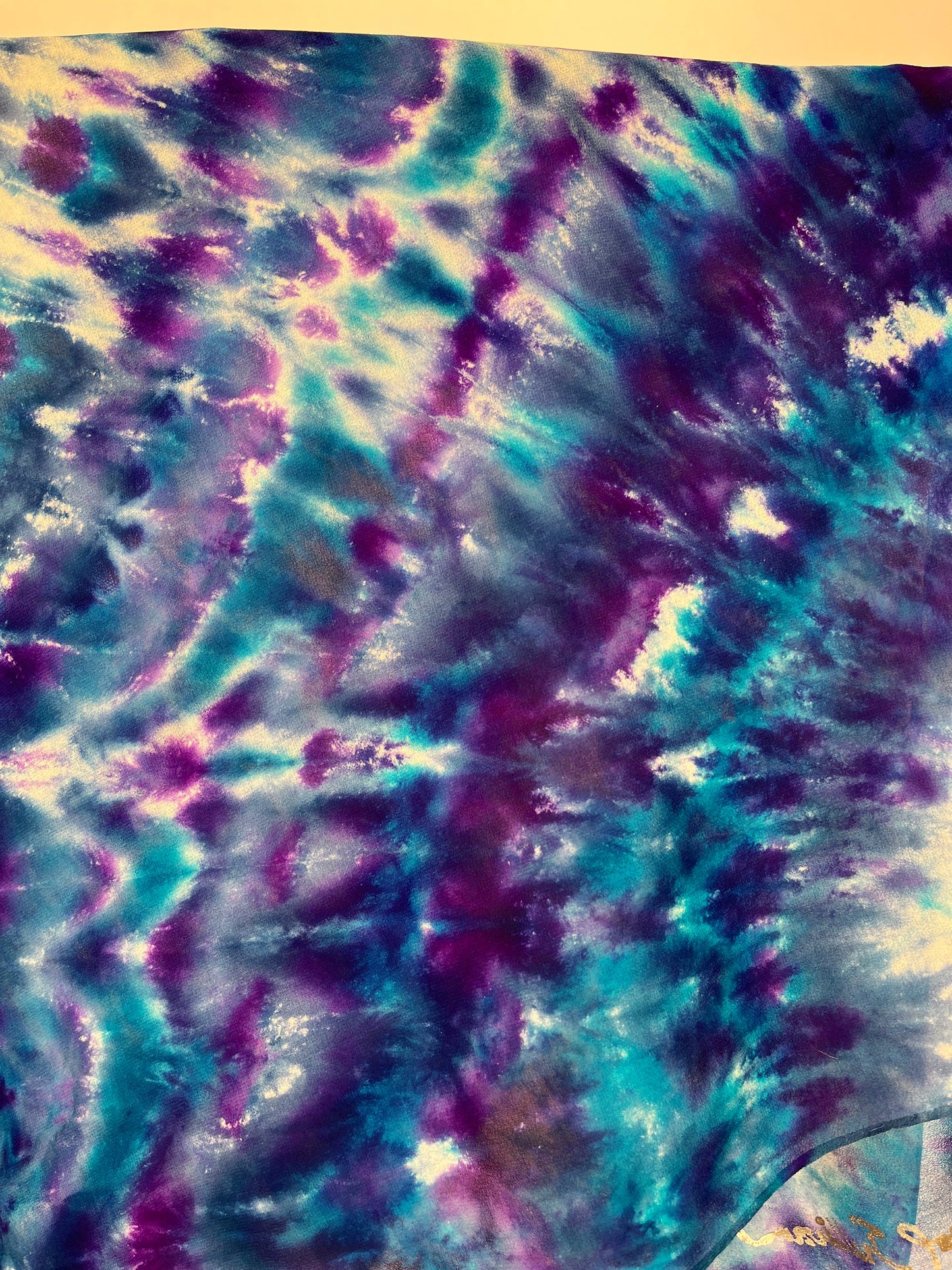 “Purple & Blue Fantasia” - Hand-dyed Silk Scarf - $125