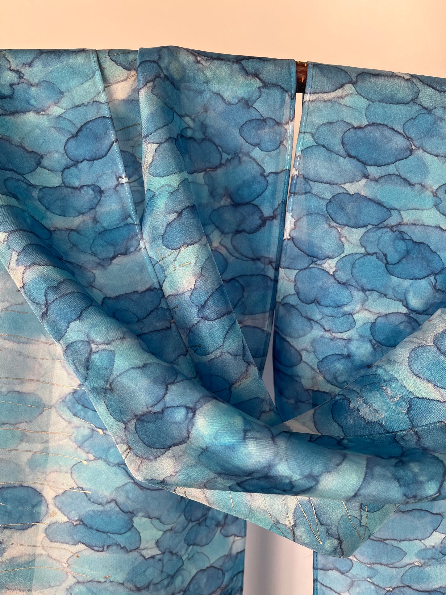 “Moonbeams on the Water" - Hand-Dyed Silk Scarf - $140