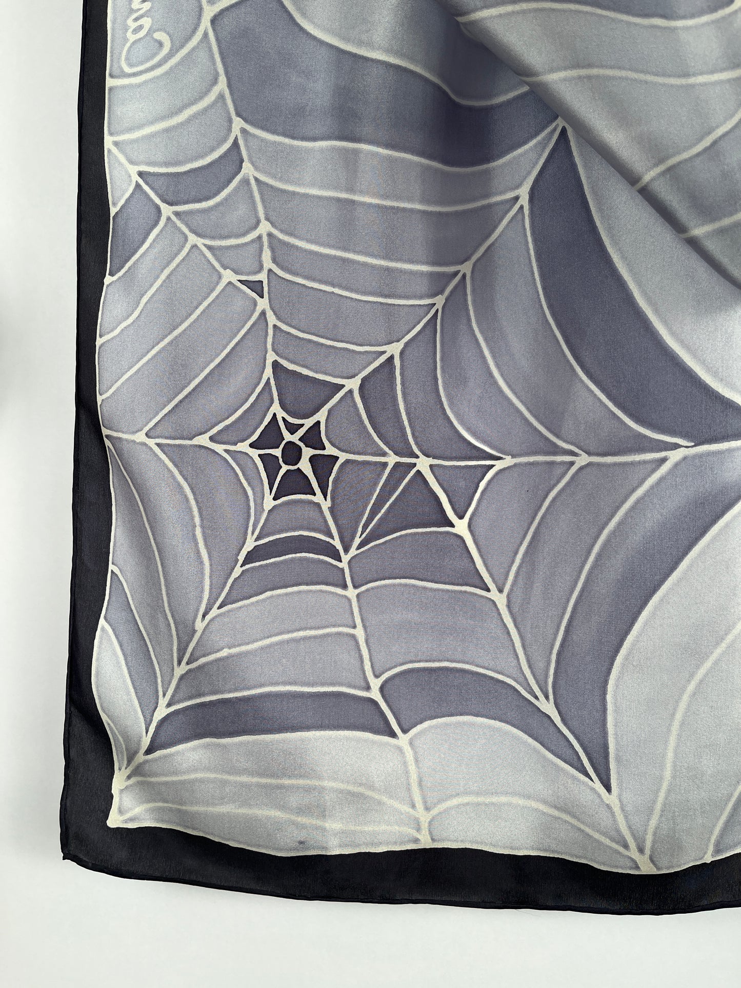 “Just the Web" - Hand-dyed Silk Scarf - $140