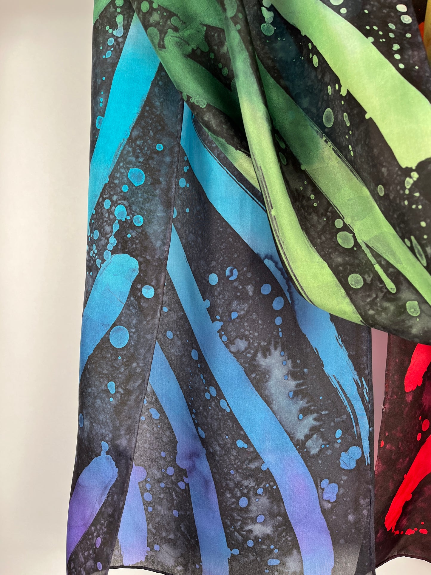 “Color Waves” - Hand-dyed Silk Scarf - $125