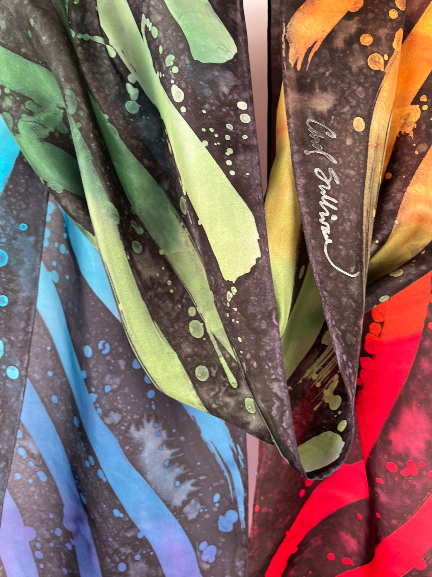 “Color Waves” - Hand-dyed Silk Scarf - $125