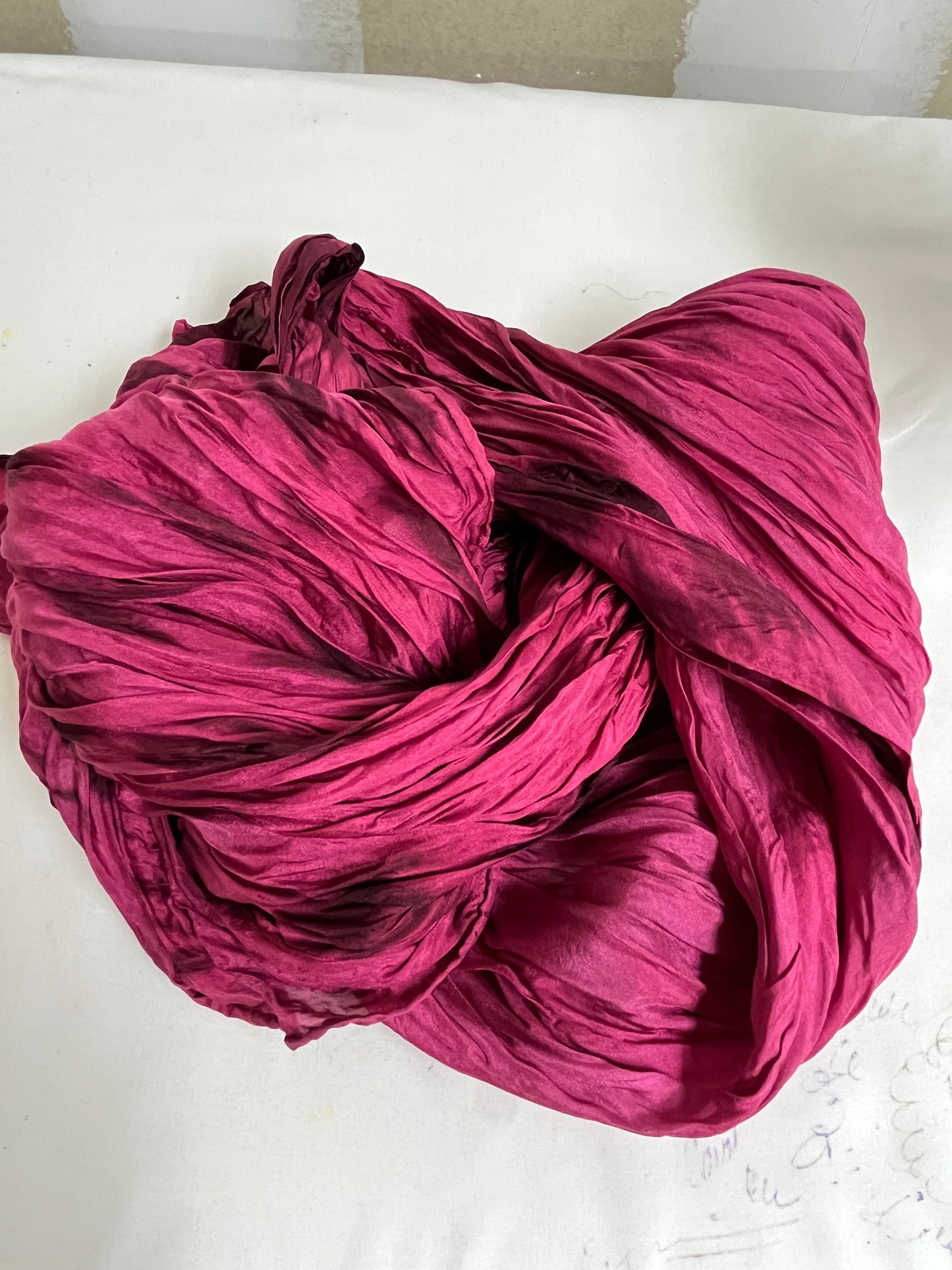 The “Activity Scarf” Dark Rose - hand-dyed silk scarf - $125