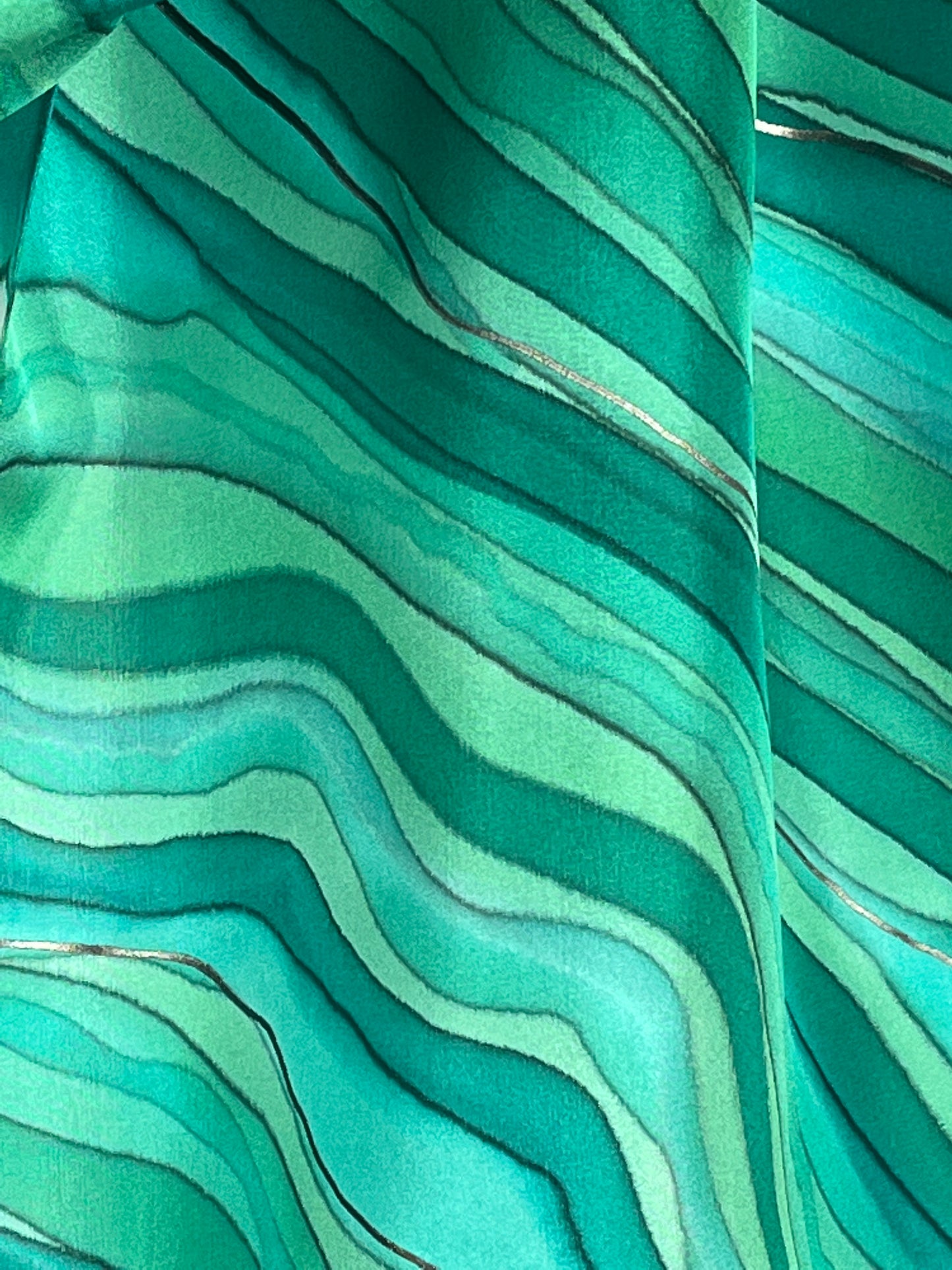 “Magnificent Malachite" - Hand-dyed Silk Scarf - $125