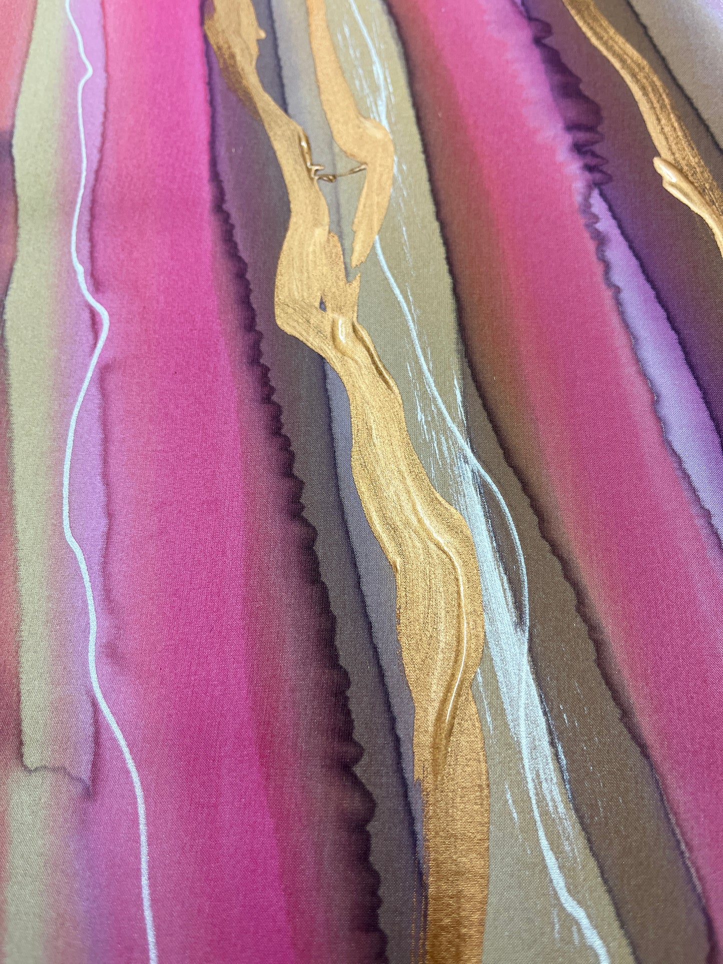 “Rose Quartz" - Hand-dyed Silk Scarf - $125