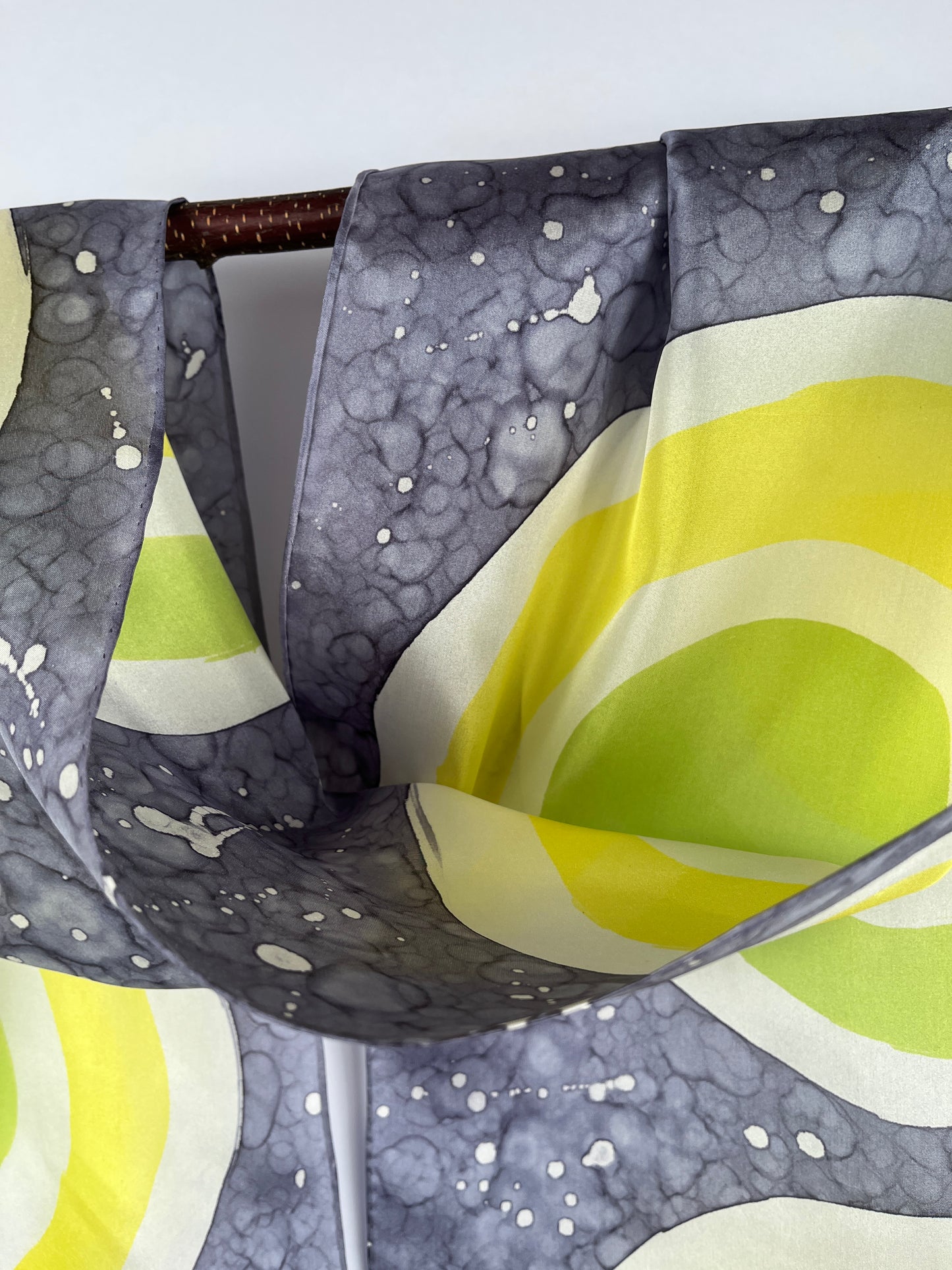 “Spring Kandinsky in the Rain” - Hand-dyed Silk Scarf - $120
