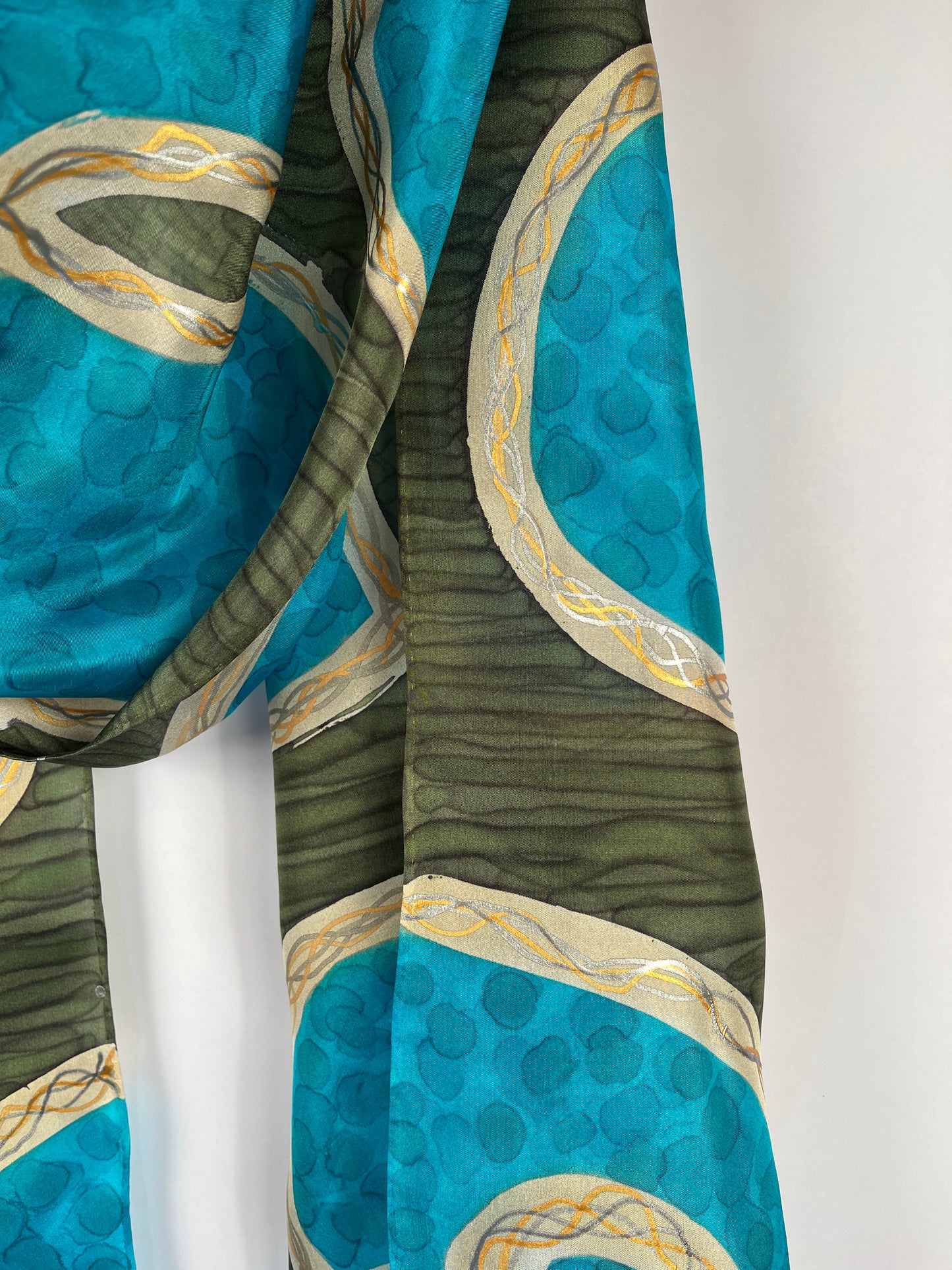 “Turquoise in the Wild" - Hand-dyed Silk Scarf - $125