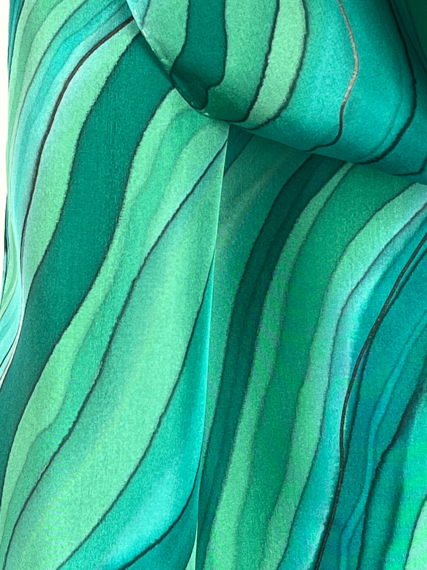 “Magnificent Malachite" - Hand-dyed Silk Scarf - $125