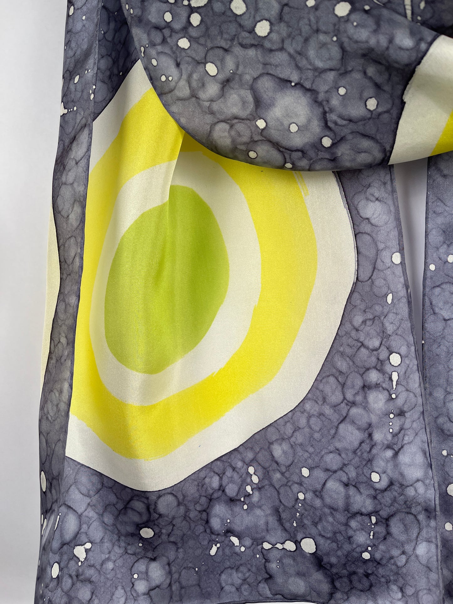 “Spring Kandinsky in the Rain” - Hand-dyed Silk Scarf - $120