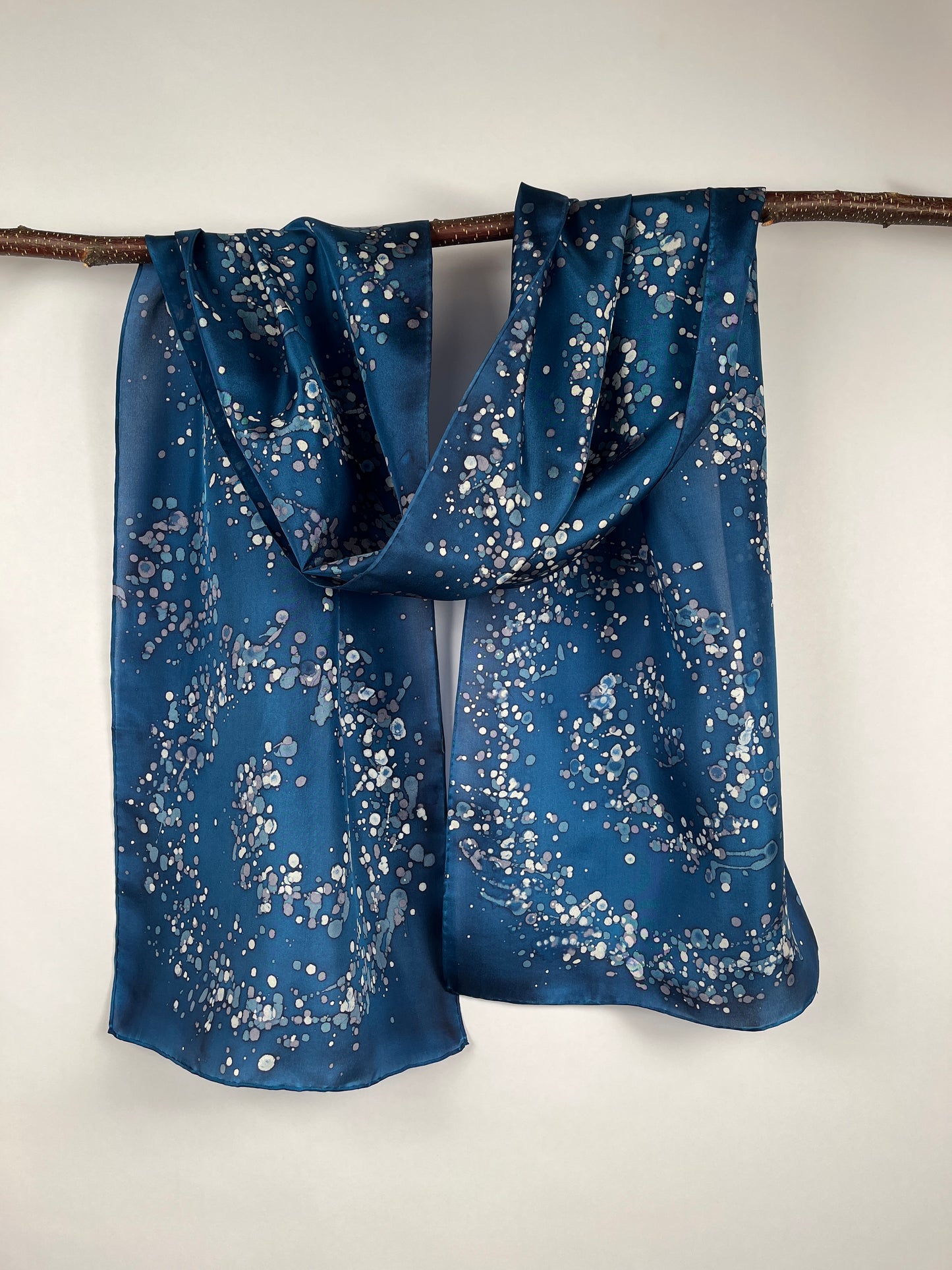 “Stormy Seas” - Hand-dyed Silk Scarf - $125
