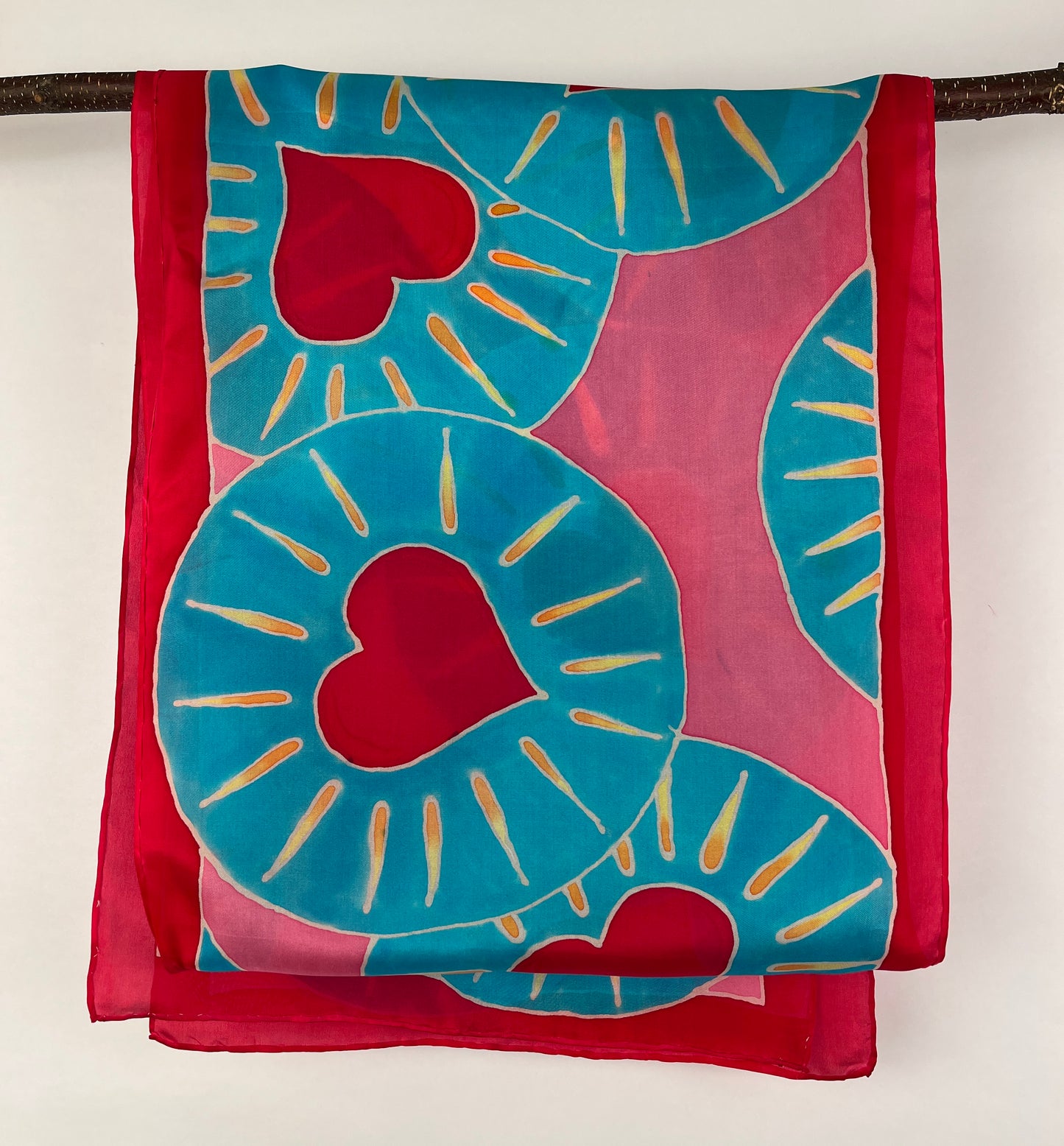“The Love Card™ Scarf"- Hand-dyed Silk Scarf - $145