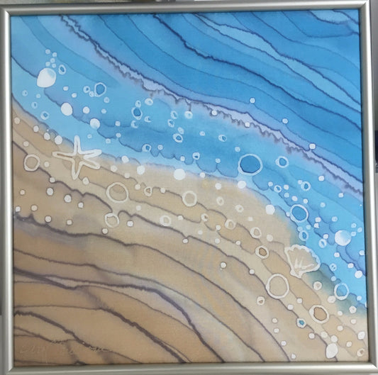“Tidelines” a- Painting on Silk - $165