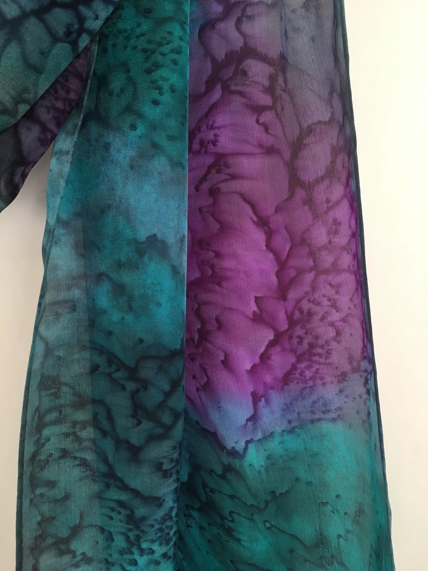 "Peacock Mermaid" - Hand-dyed Silk Scarf - $115