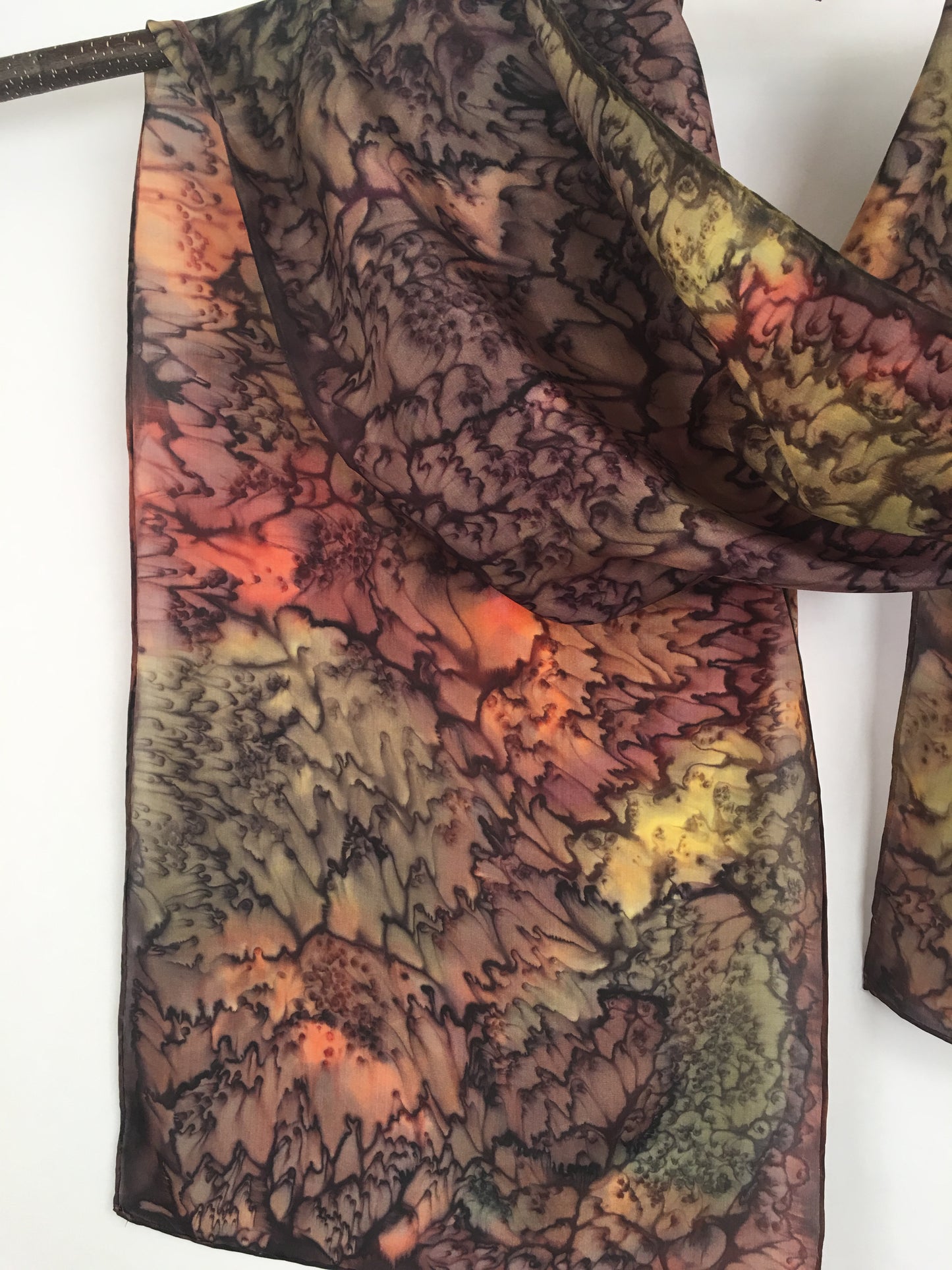 "Autumn Light" - Hand-dyed Silk Scarf - $115