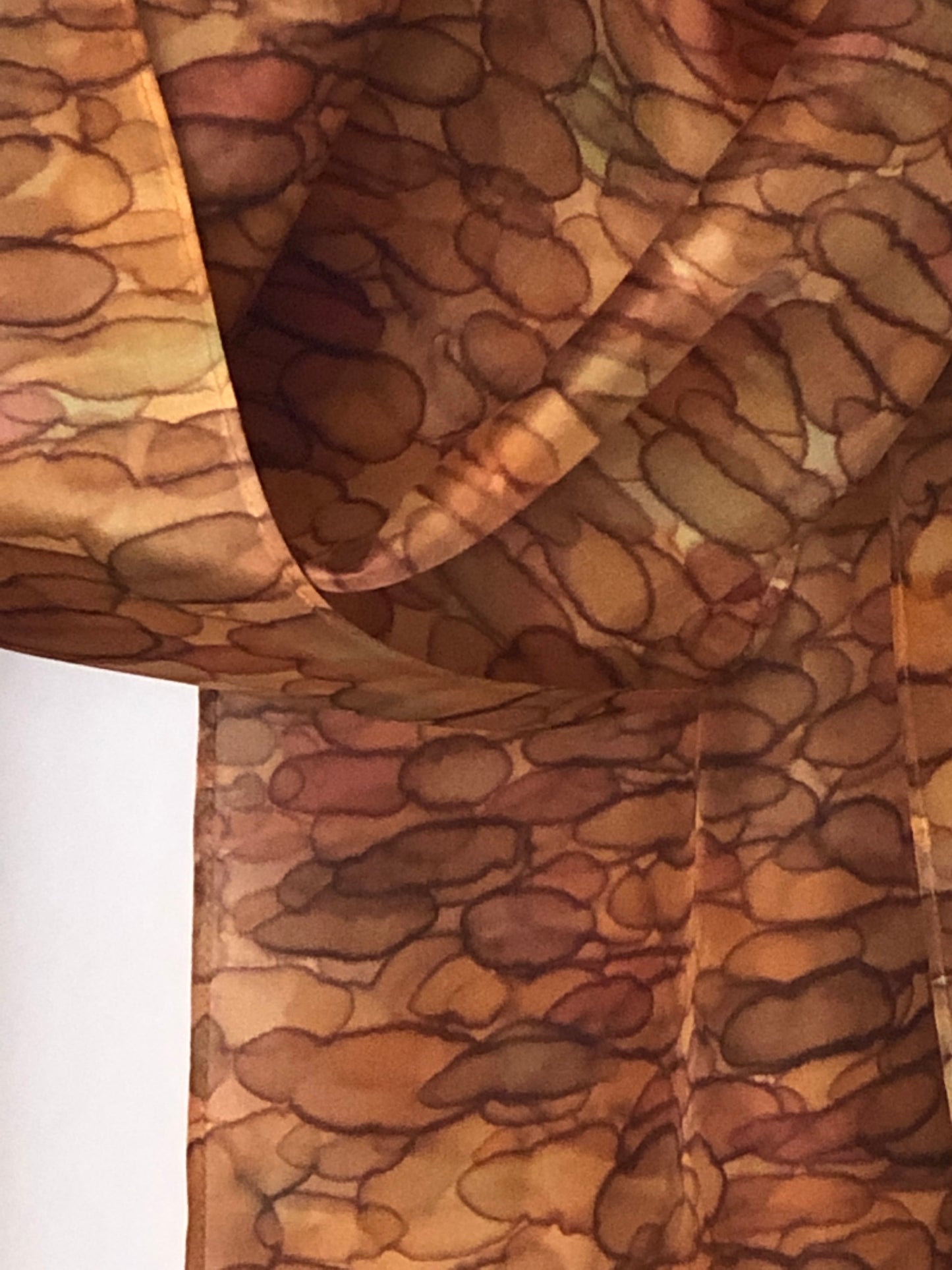 “Autumn Woods Trail - v2 - Hand-dyed Silk Scarf - $120