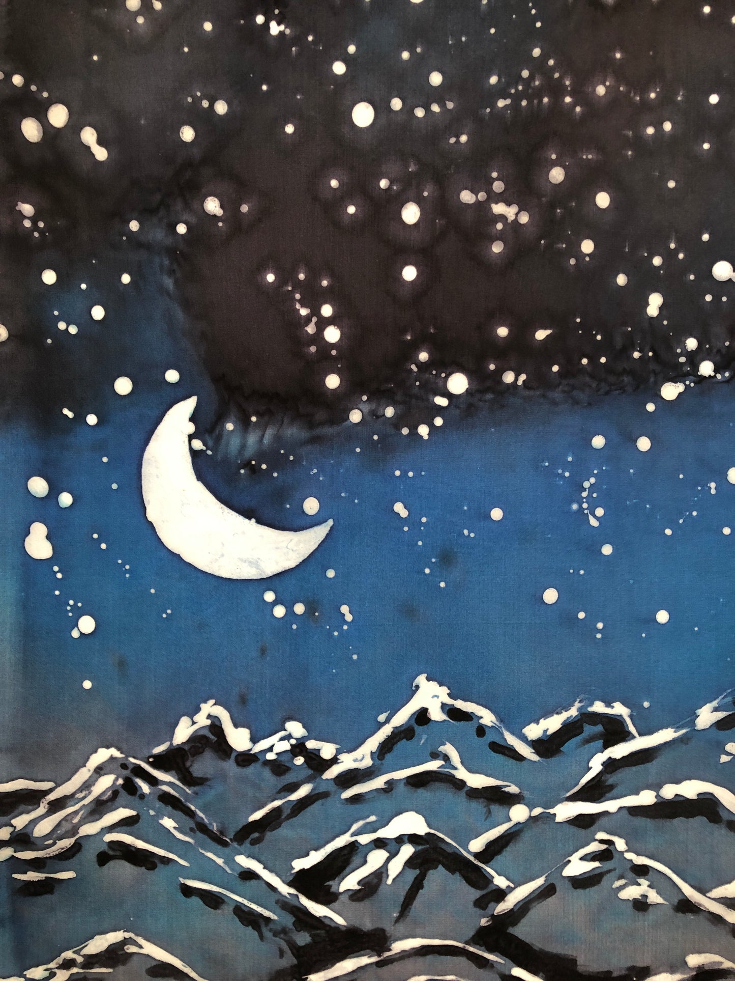 “Evening in the Mountains”- Hand-dyed Silk Wall Hanging  - $135