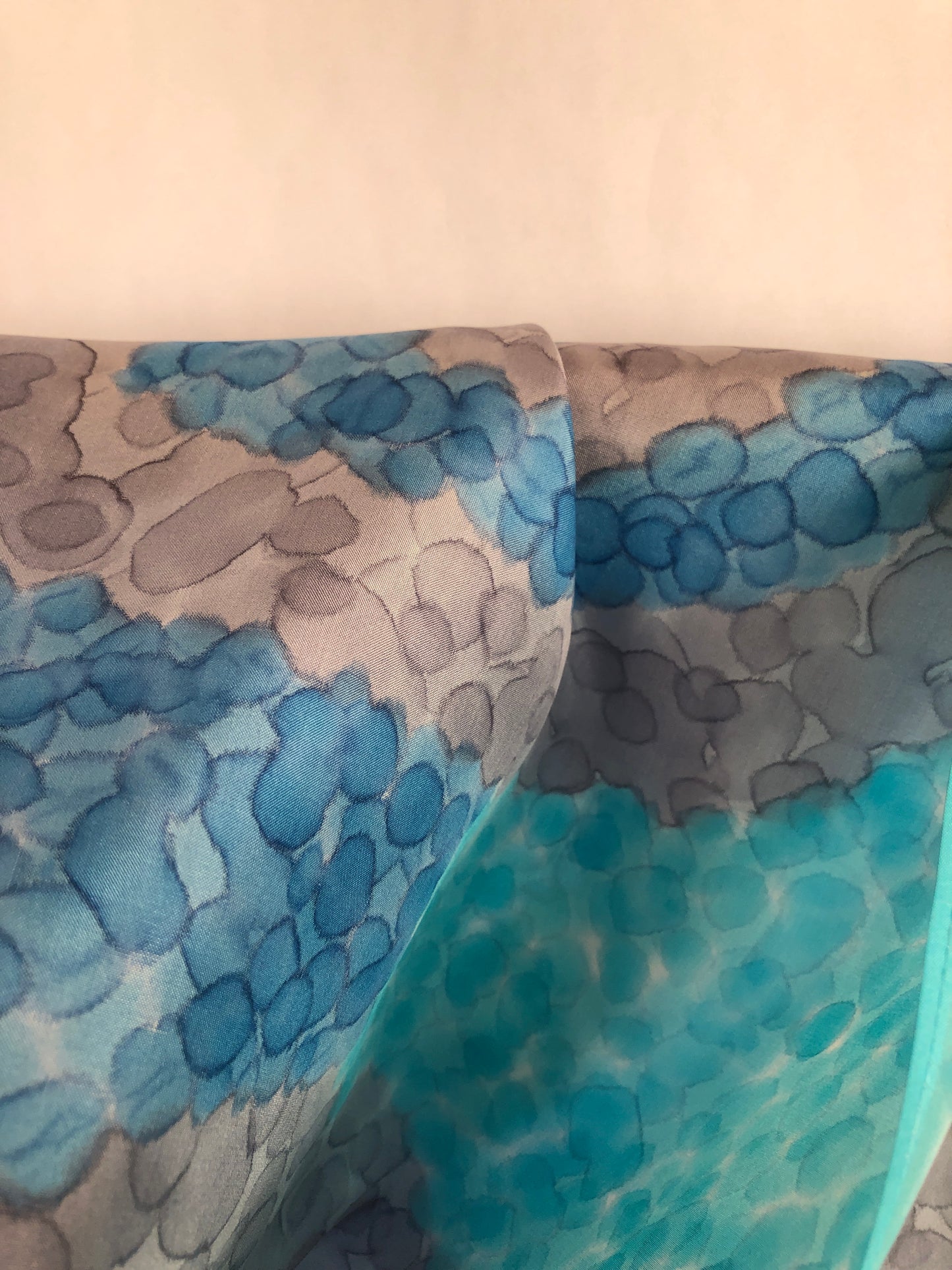 "Coastal Fog" - Hand-dyed Silk Scarf - $130