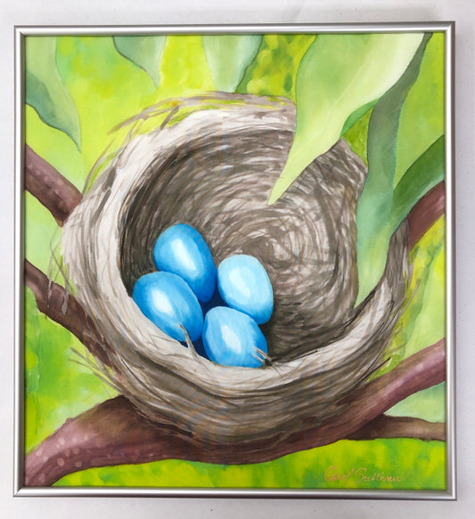 “The Nest” - Painting on Silk - $310