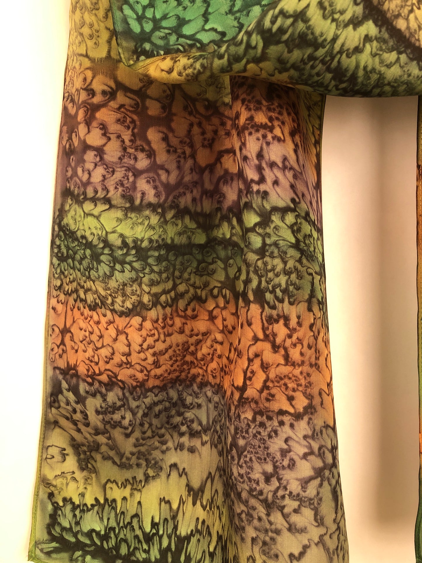 "Woodsy Mermaid" - Hand-dyed Silk Scarf - $115