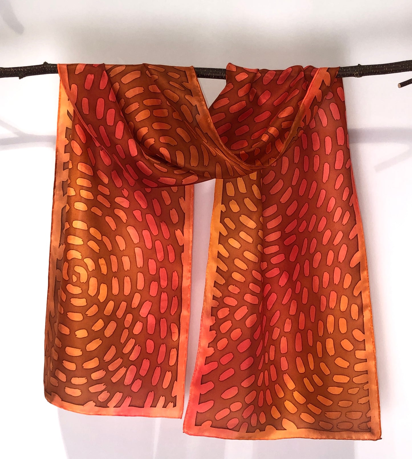 “Solar Winds” - Hand-dyed Silk Scarf - $120