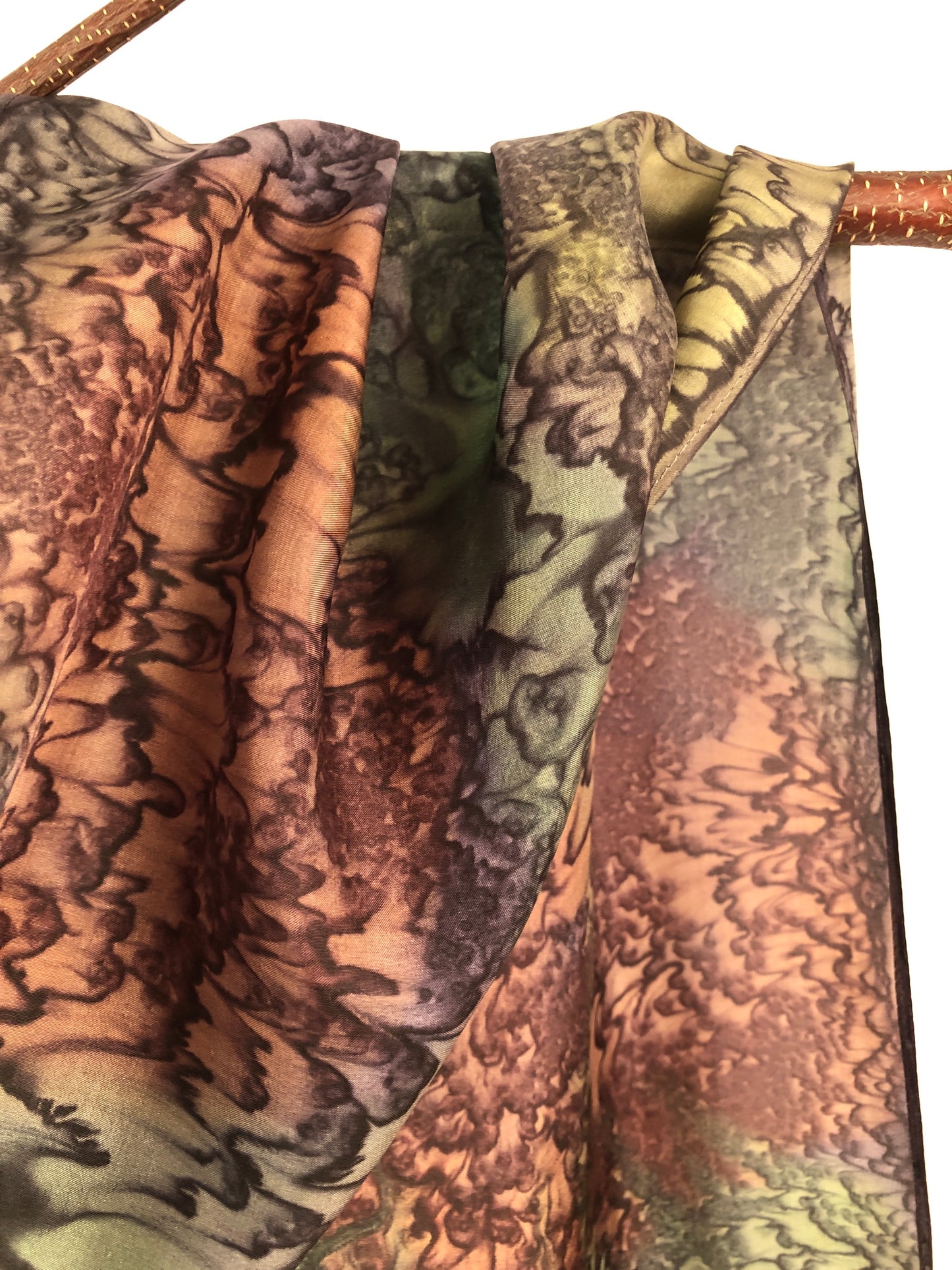 “A Walk in the Woods" - Hand-dyed Silk Scarf - $115