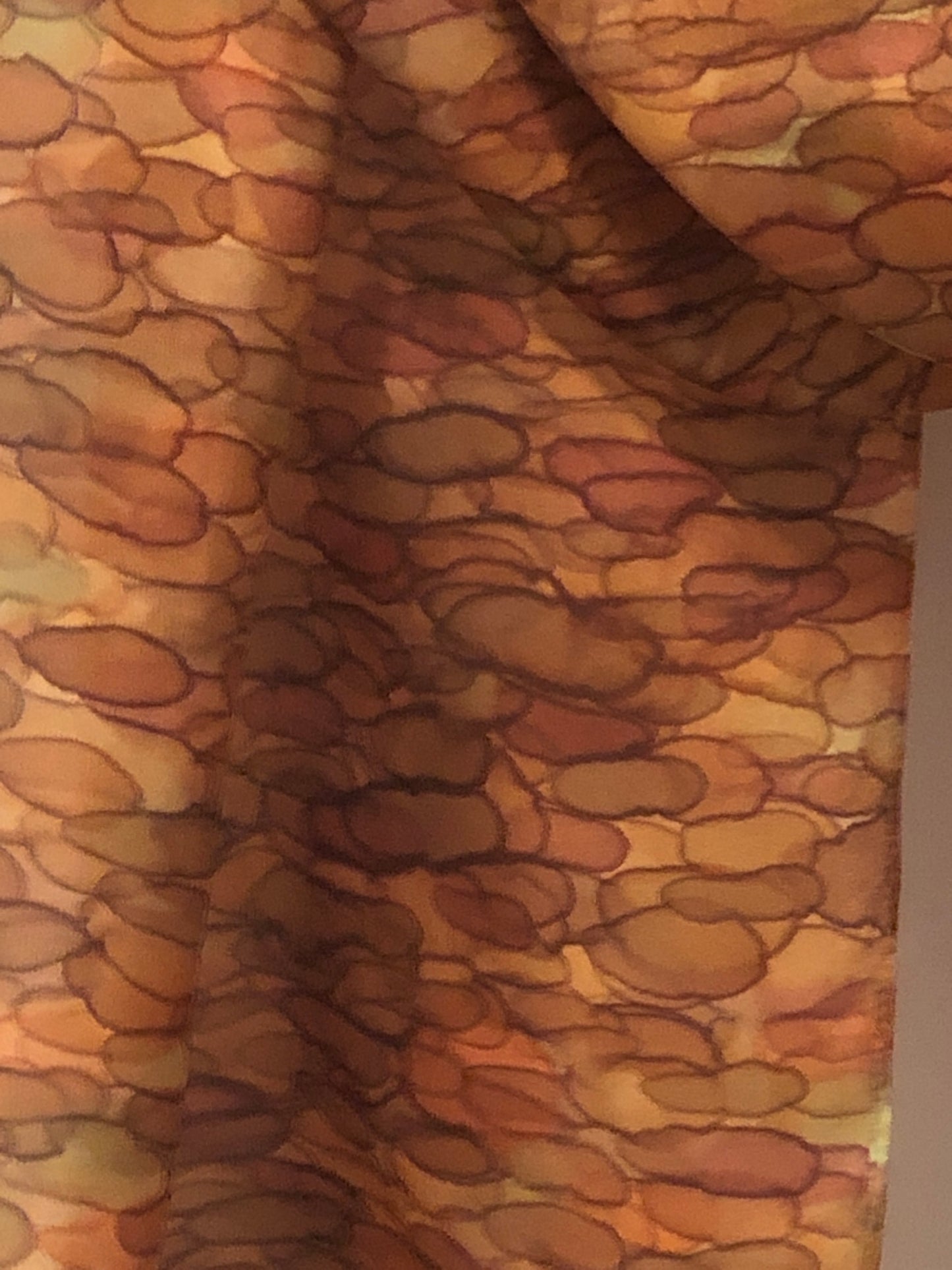 “Autumn Woods Trail - v2 - Hand-dyed Silk Scarf - $120