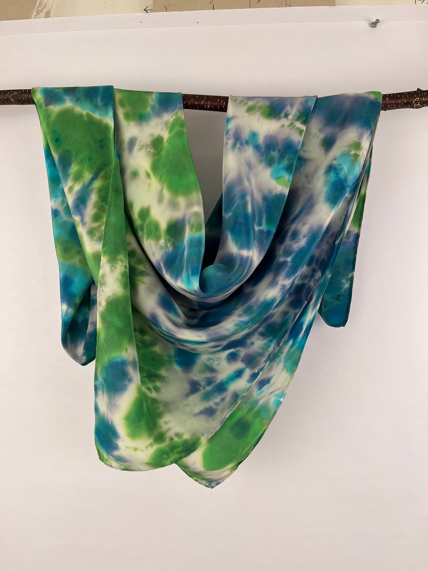 “Ready for Spring” - Hand-dyed Silk Scarf - $110