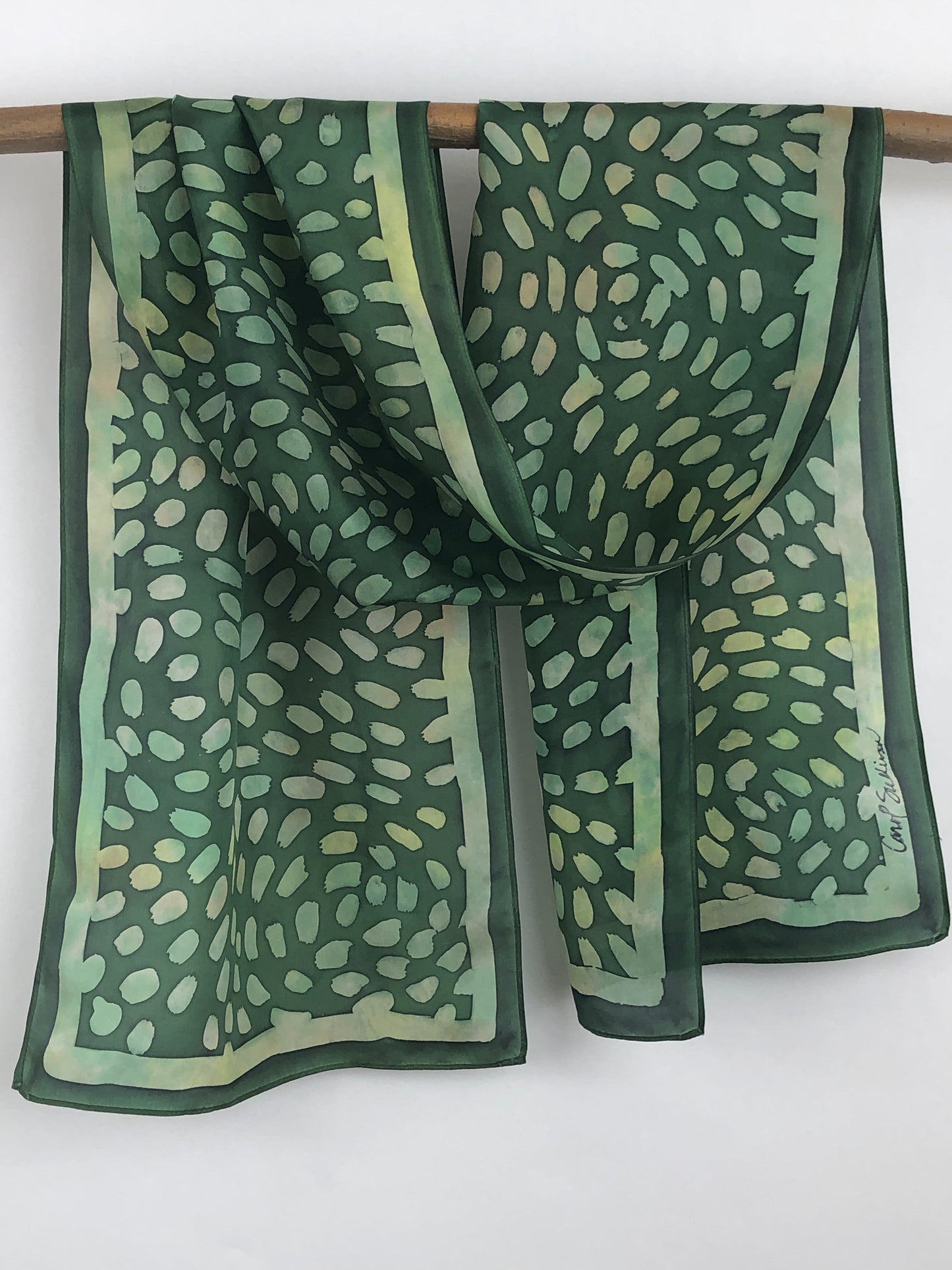 "Woodland Maze" - Hand-dyed Silk Scarf - $125