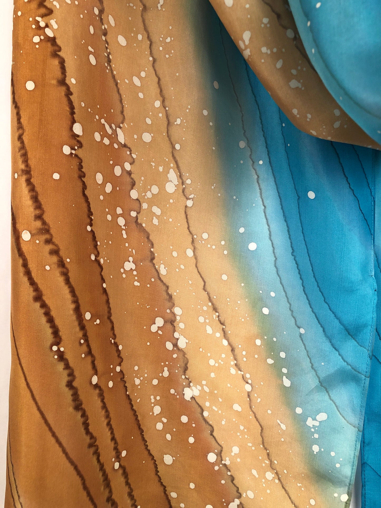 "Surf Zone" - Hand-dyed Silk Scarf - $120